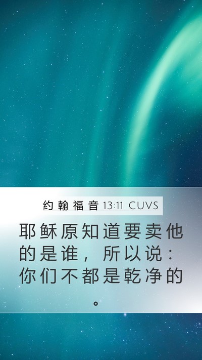 约 翰 福 音 13:11 CUVS Bible Verse Image