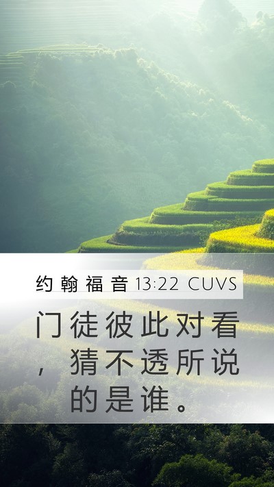 约 翰 福 音 13:22 CUVS Bible Verse Image