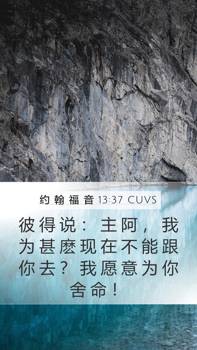 约 翰 福 音 13:37 CUVS Bible Verse Image