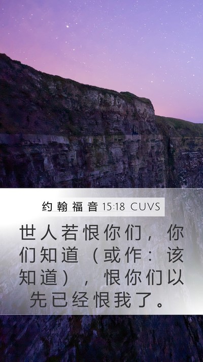 约 翰 福 音 15:18 CUVS Bible Verse Image