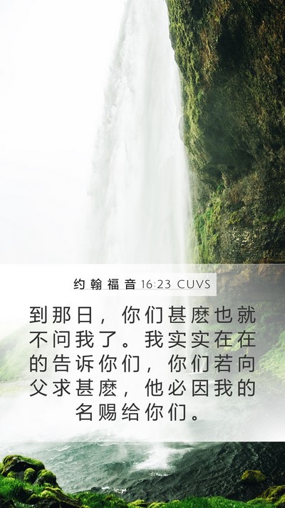 约 翰 福 音 16:23 CUVS Bible Verse Image