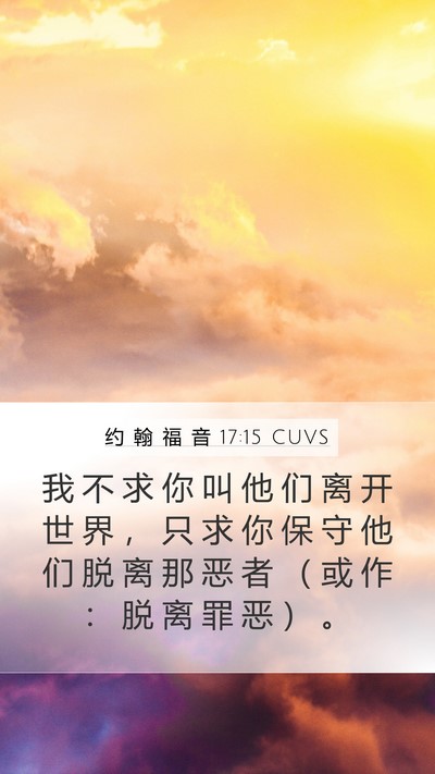 约 翰 福 音 17:15 CUVS Bible Verse Image