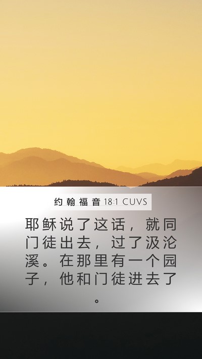 约 翰 福 音 18:1 CUVS Bible Verse Image