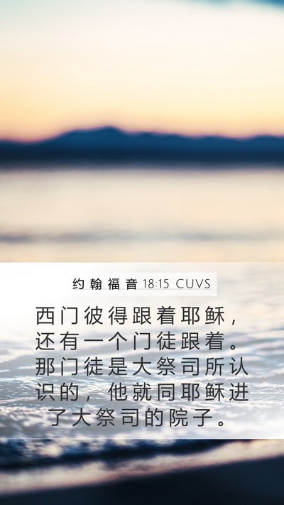 约 翰 福 音 18:15 CUVS Bible Verse Image