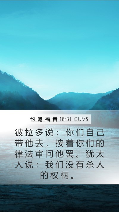 约 翰 福 音 18:31 CUVS Bible Verse Image