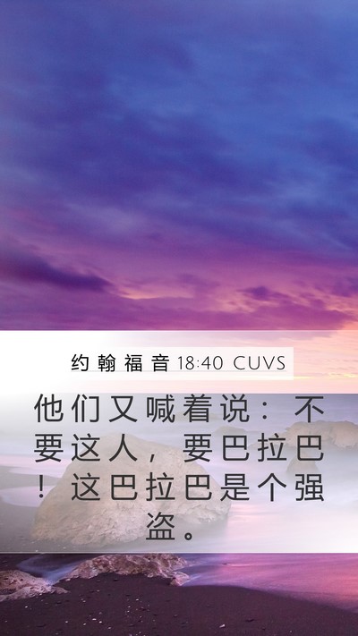 约 翰 福 音 18:40 CUVS Bible Verse Image
