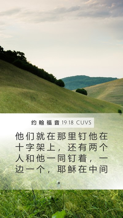 约 翰 福 音 19:18 CUVS Bible Verse Image