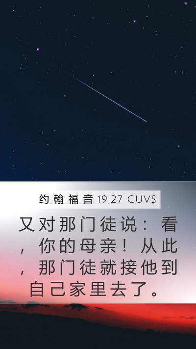 约 翰 福 音 19:27 CUVS Bible Verse Image