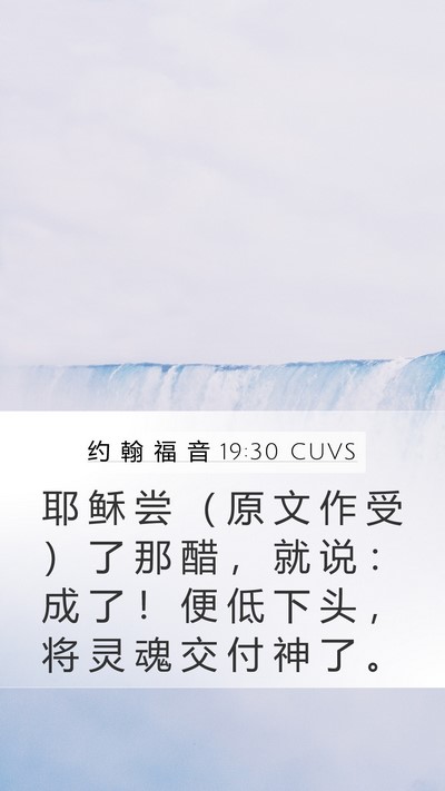 约 翰 福 音 19:30 CUVS Bible Verse Image