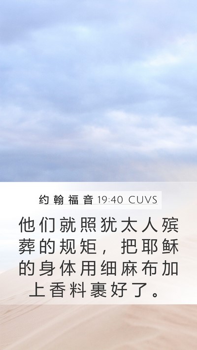 约 翰 福 音 19:40 CUVS Bible Verse Image