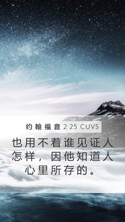 约 翰 福 音 2:25 CUVS Bible Verse Image