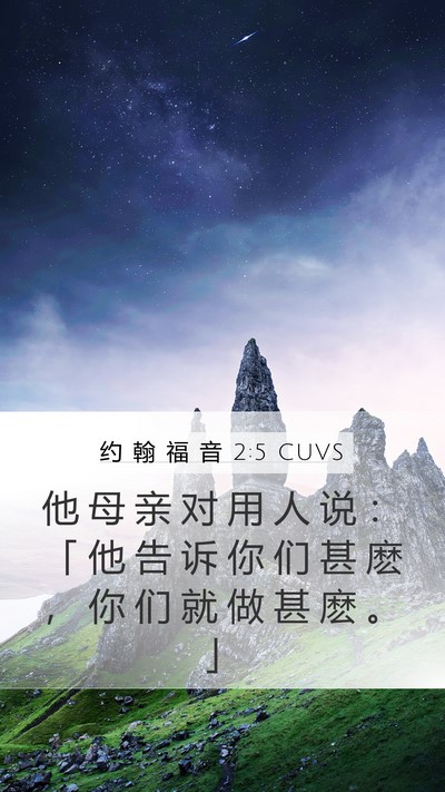 约 翰 福 音 2:5 CUVS Bible Verse Image