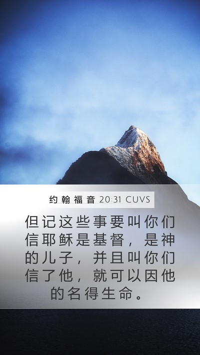 约 翰 福 音 20:31 CUVS Bible Verse Image