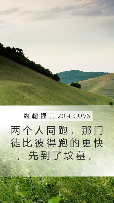 约 翰 福 音 20:4 CUVS Bible Verse Image
