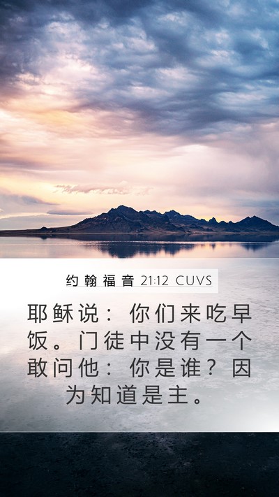 约 翰 福 音 21:12 CUVS Mobile Phone Wallpaper - 耶 稣 说 ： 你 们 来 吃 早 饭 。 门 - Mobile Bible Verse Wallpaper