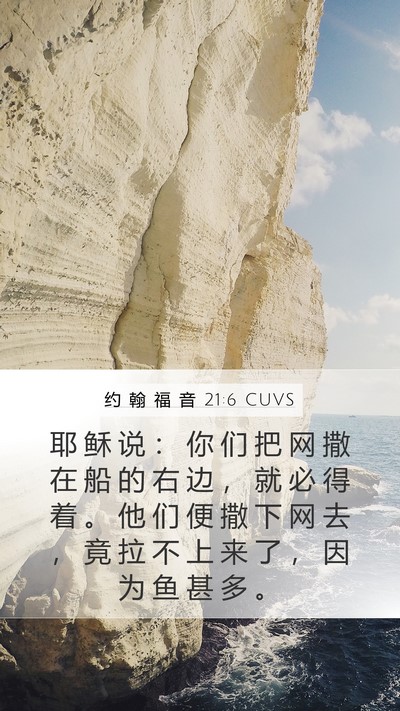 约 翰 福 音 21:6 CUVS Bible Verse Image