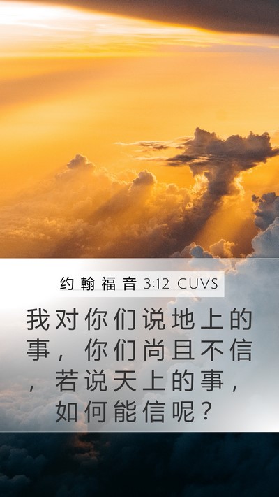 约 翰 福 音 3:12 CUVS Bible Verse Image
