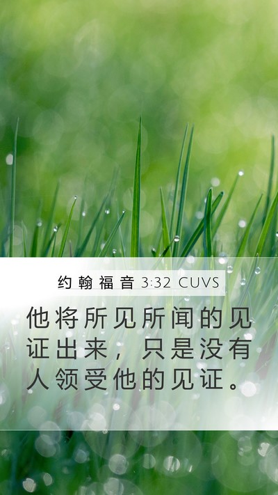 约 翰 福 音 3:32 CUVS Bible Verse Image