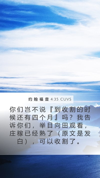 约 翰 福 音 4:35 CUVS Bible Verse Image