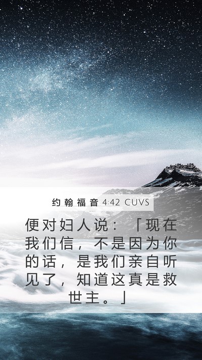 约 翰 福 音 4:42 CUVS Bible Verse Image