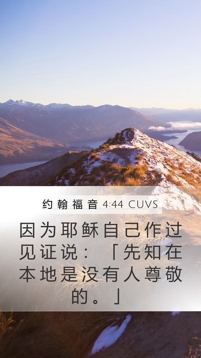 约 翰 福 音 4:44 CUVS Bible Verse Image