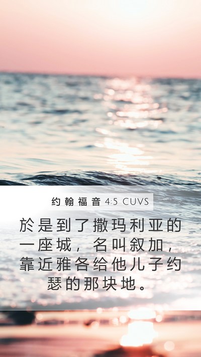 约 翰 福 音 4:5 CUVS Mobile Phone Wallpaper - 於 是 到 了 撒 玛 利 亚 的 一 座 城 - Mobile Bible Verse Wallpaper