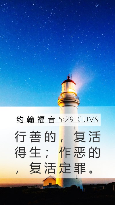 约 翰 福 音 5:29 CUVS Bible Verse Image