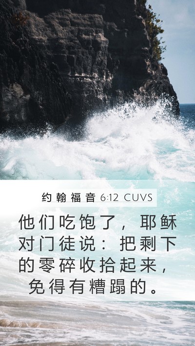 约 翰 福 音 6:12 CUVS Bible Verse Image
