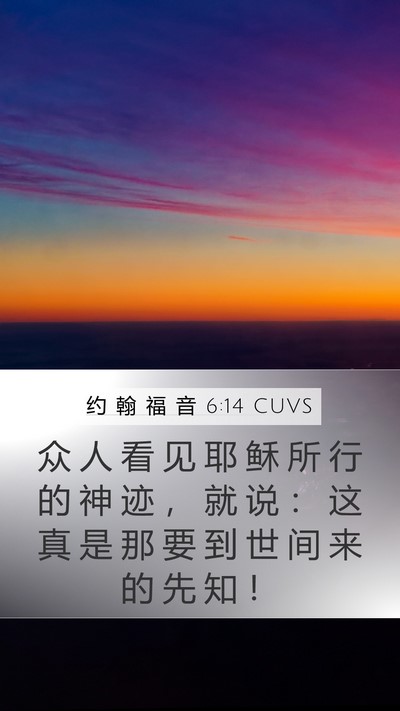 约 翰 福 音 6:14 CUVS Bible Verse Image