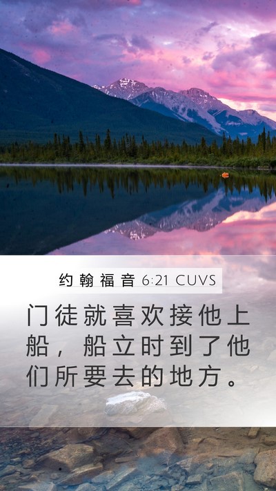 约 翰 福 音 6:21 CUVS Bible Verse Image