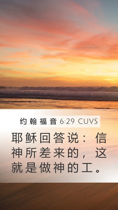 约 翰 福 音 6:29 CUVS Bible Verse Image