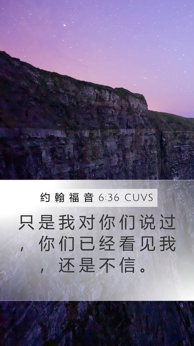 约 翰 福 音 6:36 CUVS Bible Verse Image