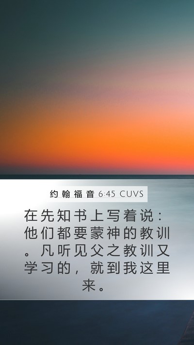 约 翰 福 音 6:45 CUVS Bible Verse Image