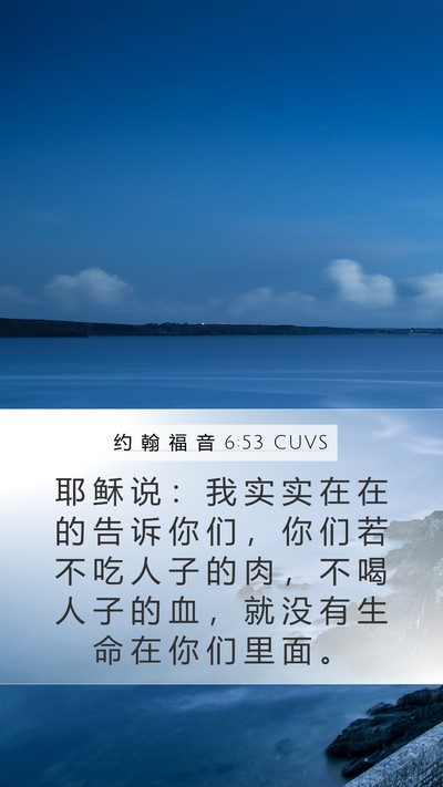 约 翰 福 音 6:53 CUVS Bible Verse Image