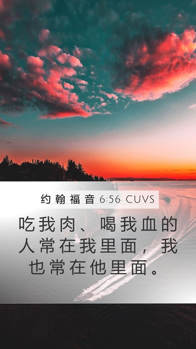 约 翰 福 音 6:56 CUVS Bible Verse Image
