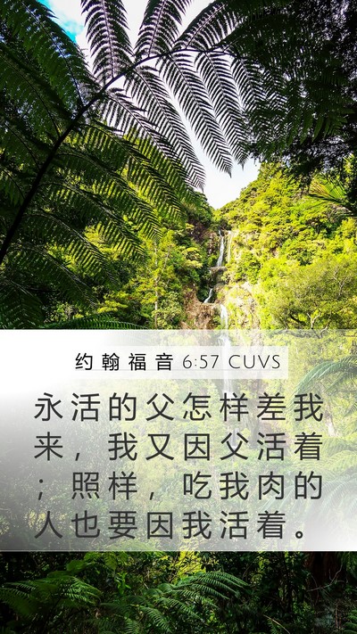 约 翰 福 音 6:57 CUVS Bible Verse Image
