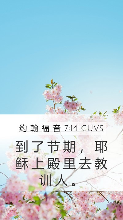 约 翰 福 音 7:14 CUVS Bible Verse Image