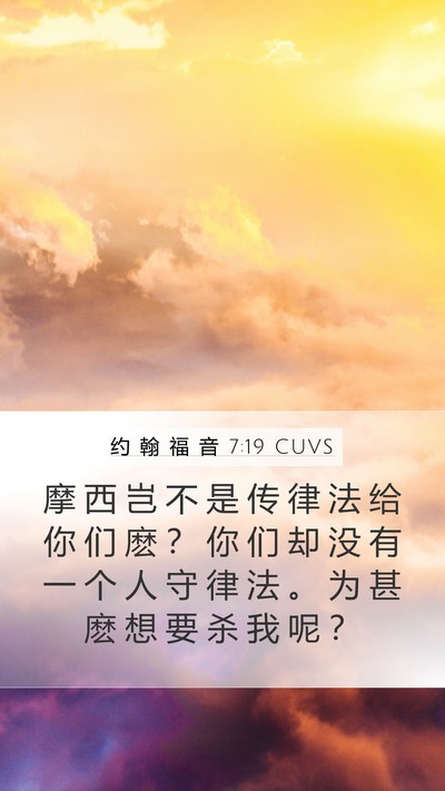 约 翰 福 音 7:19 CUVS Bible Verse Image