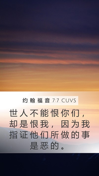 约 翰 福 音 7:7 CUVS Bible Verse Image