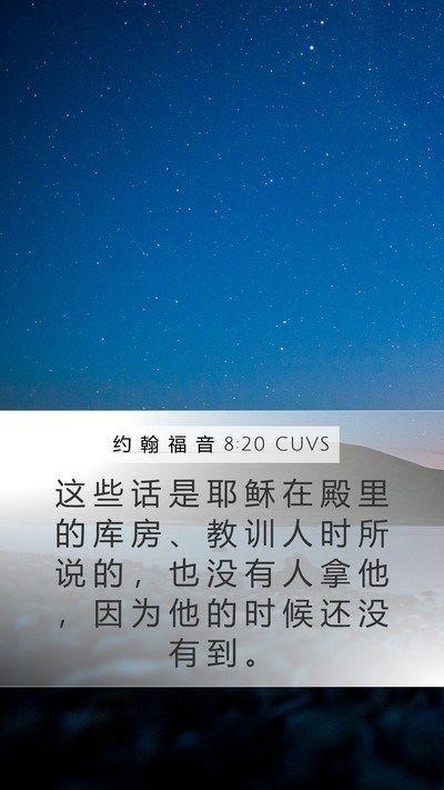 约 翰 福 音 8:20 CUVS Bible Verse Image