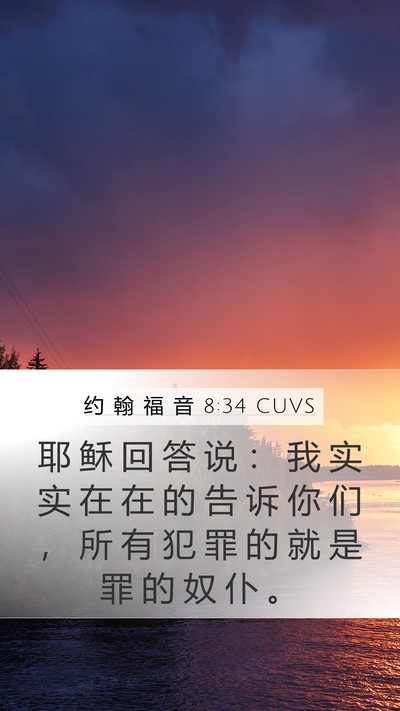 约 翰 福 音 8:34 CUVS Bible Verse Image