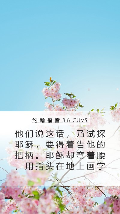 约 翰 福 音 8:6 CUVS Bible Verse Image