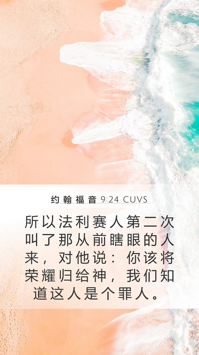 约 翰 福 音 9:24 CUVS Bible Verse Image