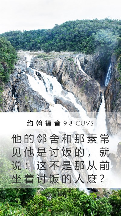 约 翰 福 音 9:8 CUVS Bible Verse Image
