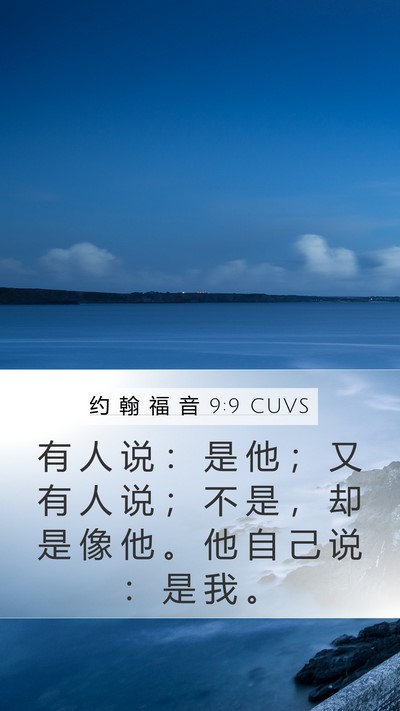 约 翰 福 音 9:9 CUVS Mobile Phone Wallpaper - 有 人 说 ： 是 他 ； 又 有 人 说 ； - Mobile Bible Verse Wallpaper