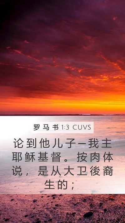 罗 马 书 1:3 CUVS Bible Verse Image