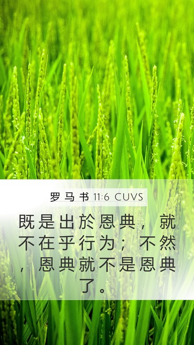 罗 马 书 11:6 CUVS Bible Verse Image