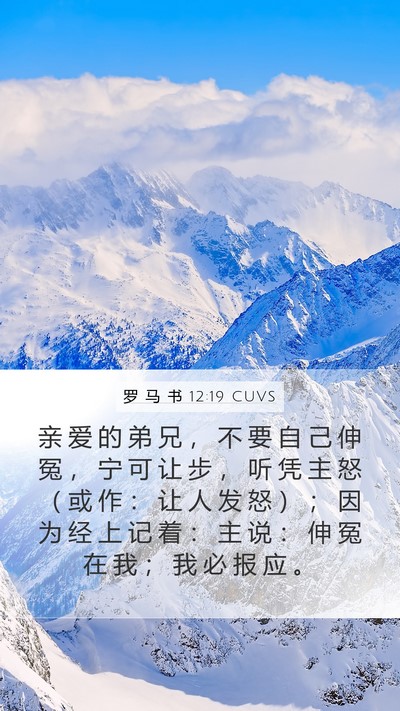 罗 马 书 12:19 CUVS Bible Verse Image