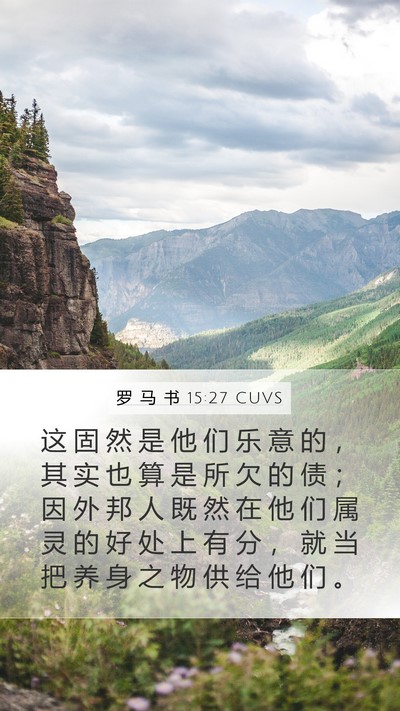 罗 马 书 15:27 CUVS Bible Verse Image