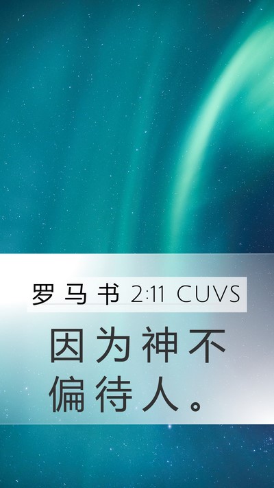 罗 马 书 2:11 CUVS Bible Verse Image
